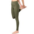 thumbnail image 1 of Made by Johnny Women's Peached Front Seamless Leggings with Side Pocket Full-Length Yoga Pants M OLIVE, 1 of 6