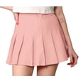 thumbnail image 1 of Made by Johnny Women's Plaid High Waist School Uniform Pleated Skater Tennis Skirt L PINK, 1 of 5