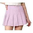 thumbnail image 1 of Made by Johnny Women's Plaid High Waist School Uniform Pleated Skater Tennis Skirt M LAVENDER, 1 of 5