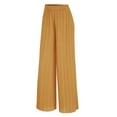 thumbnail image 1 of Made by Johnny Women's Pleated Wide Leg Pants with Elastic Waist Band L DESERT, 1 of 6