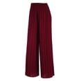 thumbnail image 1 of Made by Johnny Women's Pleated Wide Leg Pants with Elastic Waist Band S WINE, 1 of 6