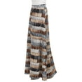 thumbnail image 1 of Made by Johnny Women's Printed Maxi Skirt with Waist Elastic Band XL BLACK_BROWN, 1 of 6