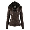 thumbnail image 1 of Made by Johnny Women's Removable Hoodie Motorcyle Jacket XL COFFEE, 1 of 4