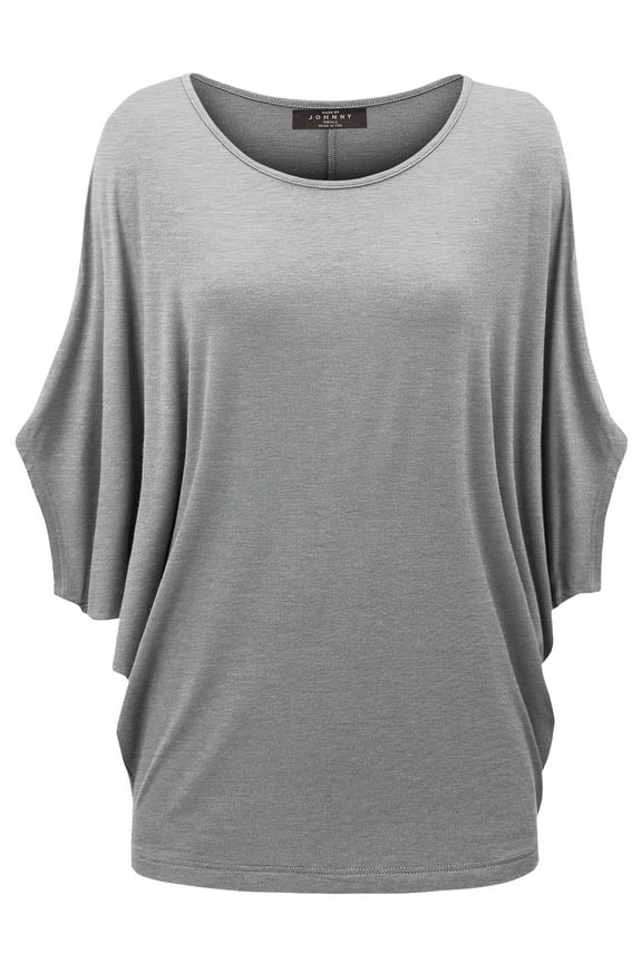 Women's Scoop Neck Half Sleeve Batwing Dolman Top S HDG