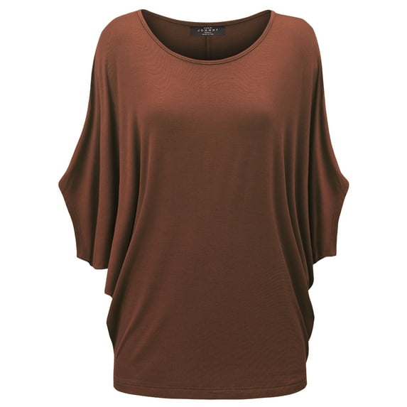 Made by Johnny Women's Scoop Neck Half Sleeve Batwing Dolman Top XXXL RUST