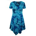 thumbnail image 1 of Made by Johnny Women's Short Sleeve All Over Tie-Dye Tunic Top S TEAL, 1 of 6