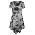 thumbnail image 1 of Made by Johnny Women's Short Sleeve All Over Tie-Dye Tunic Top S WHITE_BLACK, 1 of 6
