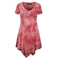 thumbnail image 1 of Made by Johnny Women's Short Sleeve All Over Tie-Dye Tunic Top XXL CORAL, 1 of 6