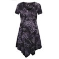 thumbnail image 1 of Made by Johnny Women's Short Sleeve All Over Tie-Dye Tunic Top XXXL BLACK, 1 of 6