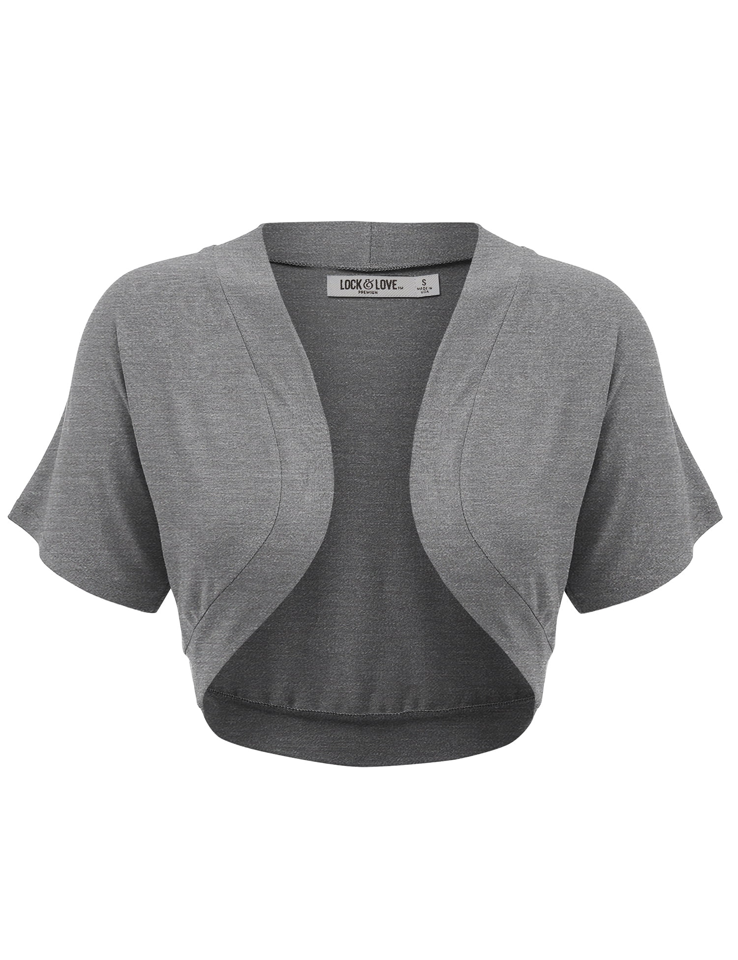 トップス draw drawers cardigan Arm Bolero gray Made-by-Johnny-Women-s-Short-