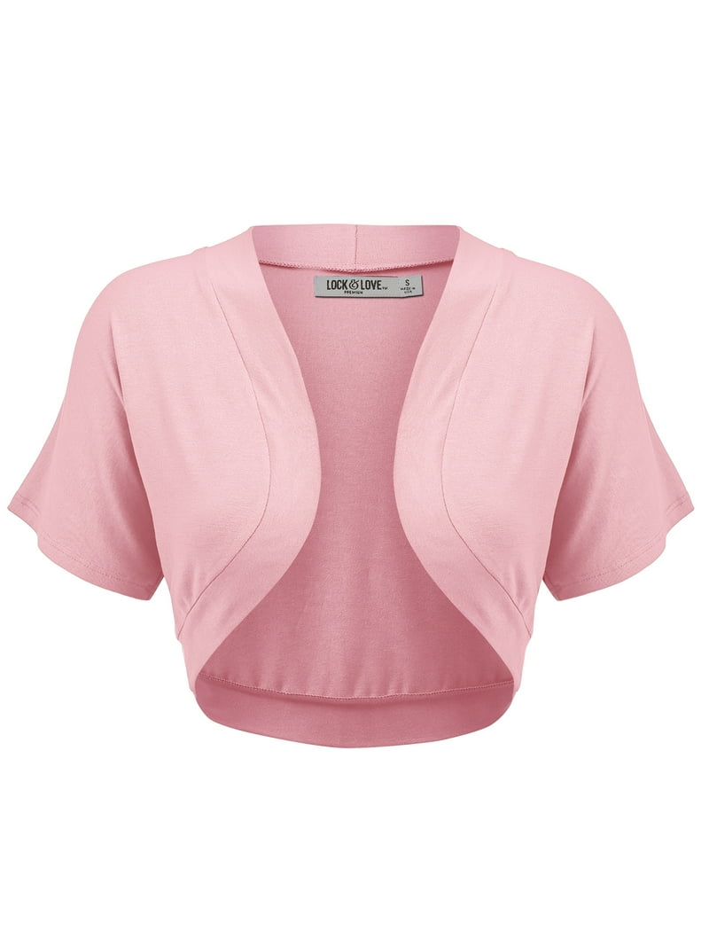 Made by Johnny Women's Short Sleeve Cropped Bolero Shrug Open