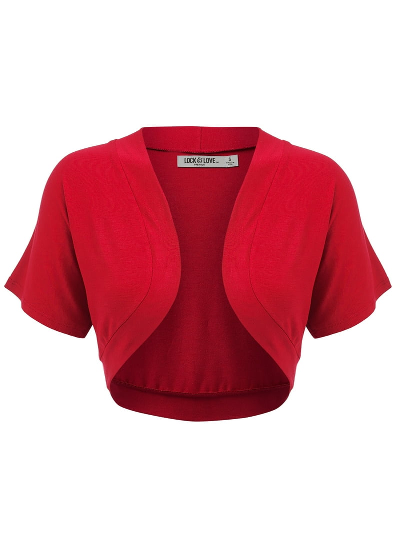 Made by Johnny Women's Short Sleeve Cropped Bolero Shrug Open