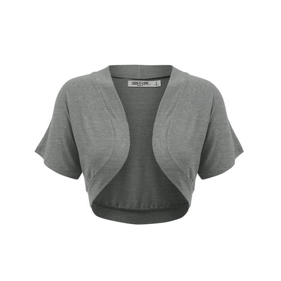 Made by Johnny Women's Short Sleeve Cropped Bolero Shrug Open Cardigan XL HDG