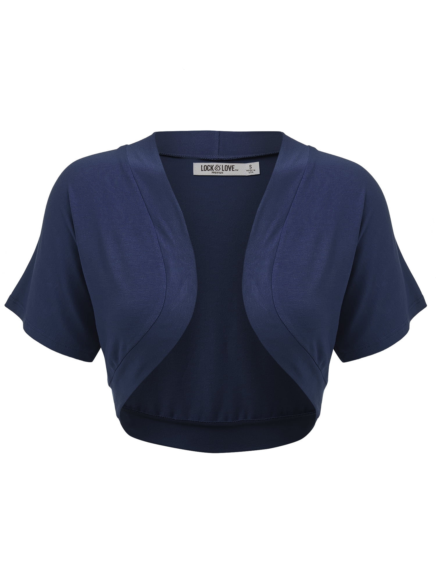 Made by Johnny Women's Short Sleeve Cropped Bolero Shrug Open
