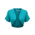 thumbnail image 1 of Made by Johnny Women's Short Sleeve Cropped Bolero Shrug Open Cardigan XXL JADE, 1 of 5