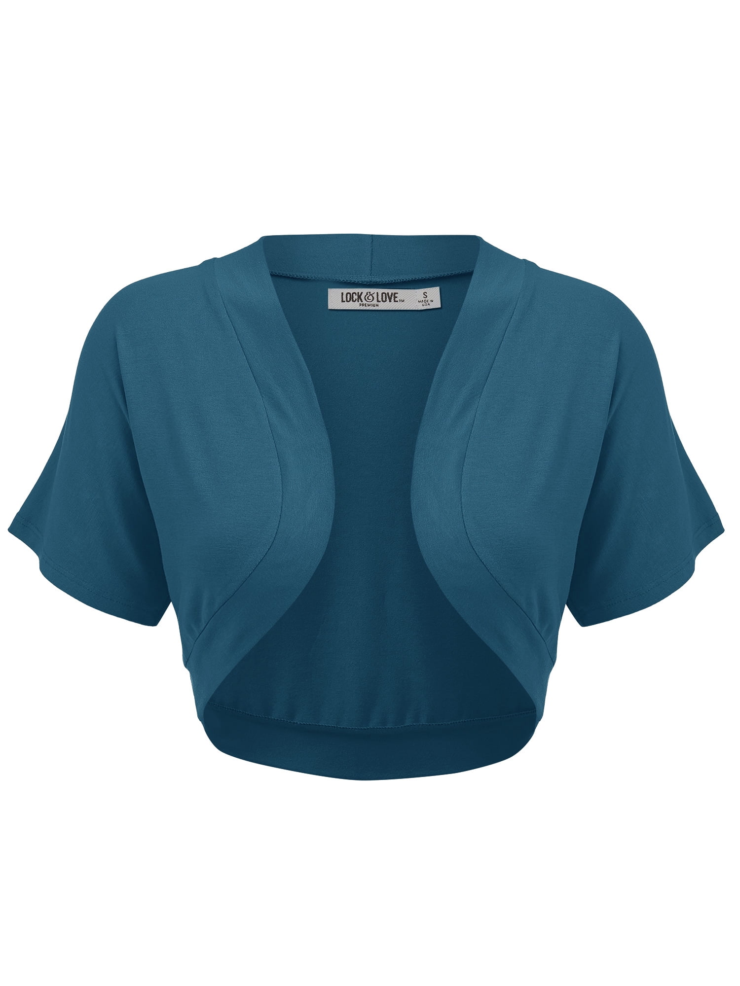 Made by Johnny Women's Short Sleeve Cropped Bolero Shrug Open
