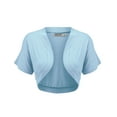 thumbnail image 1 of Made by Johnny Women's Short Sleeve Cropped Bolero Shrug Open Cardigan XXXL AQUA, 1 of 5