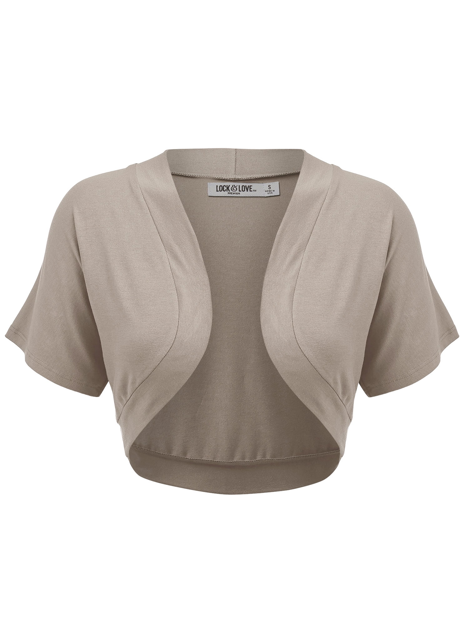 Made by Johnny Women's Short Sleeve Cropped Bolero Shrug Open
