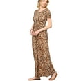 thumbnail image 1 of Made by Johnny Women's Short Sleeve Loose Plain Casual Long Maxi Dresses with Pockets L LEOPARD, 1 of 6