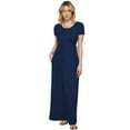 thumbnail image 1 of Made by Johnny Women's Short Sleeve Loose Plain Casual Long Maxi Dresses with Pockets XL NAVY, 1 of 6