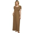 thumbnail image 1 of Made by Johnny Women's Short Sleeve Loose Plain Casual Long Maxi Dresses with Pockets XS TAUPE, 1 of 6