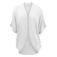 thumbnail image 1 of Made by Johnny Women's Short Sleeve Open-Front Batwing Cardigan M WHITE, 1 of 6
