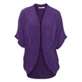 thumbnail image 1 of Made by Johnny Women's Short Sleeve Open-Front Batwing Cardigan XXL WHITE_PURPLE, 1 of 6