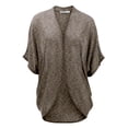 thumbnail image 1 of Made by Johnny Women's Short Sleeve Open-Front Batwing Cardigan XXXL KHAKI_BLACK, 1 of 6