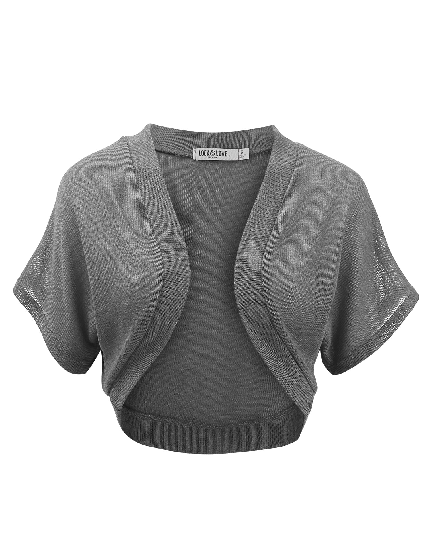 Made by Johnny Women's Short Sleeve Cropped Bolero Shrug Open