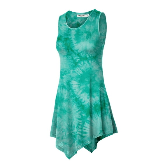 Made by Johnny Women's Sleeveless Tie-Dye Tunic Tank Top M JADE