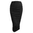 thumbnail image 1 of Made by Johnny Women's Slim fit Bodycon Party Club Night Out Elegant Ruched High Waist Long Pencil Skirt with Side Shirring L BLACK, 1 of 7