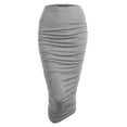 thumbnail image 1 of Made by Johnny Women's Slim fit Bodycon Party Club Night Out Elegant Ruched High Waist Long Pencil Skirt with Side Shirring XXL HEATHER_GREY, 1 of 6