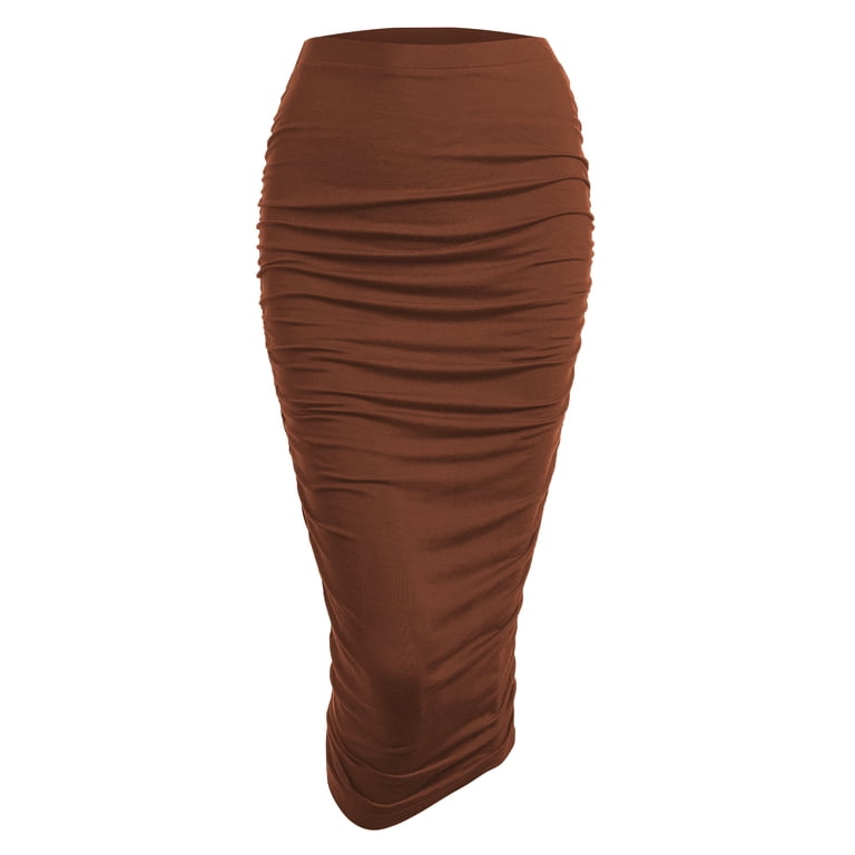 Lrady Women's Elastic Waist Bodycon Maxi Skirt – Side Tassels, Ankle‑Length Pencil Skirt, Pink, XX‑Large