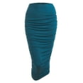 thumbnail image 1 of Made by Johnny Women's Slim fit Bodycon Party Club Night Out Elegant Ruched High Waist Long Pencil Skirt with Side Shirring XXXL TEAL, 1 of 6