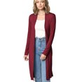 thumbnail image 1 of Made by Johnny Women's Solid Long Sleeve Open Front Long Cardigan S WINE, 1 of 6