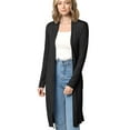 thumbnail image 1 of Made by Johnny Women's Solid Long Sleeve Open Front Long Cardigan XXXL BLACK, 1 of 7