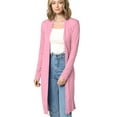 thumbnail image 1 of Made by Johnny Women's Solid Long Sleeve Open Front Long Cardigan XXXL PINK, 1 of 6