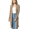 thumbnail image 1 of Made by Johnny Women's Solid Long Sleeve Open Front Long Cardigan XXXL TAUPE, 1 of 7
