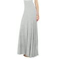 thumbnail image 1 of Made by Johnny Women's Solid Maxi Skirt with Elastic Waist Band XL HEATHER_GREY, 1 of 5