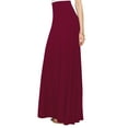 thumbnail image 1 of Made by Johnny Women's Solid Maxi Skirt with Elastic Waist Band XL WINE, 1 of 5