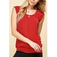 thumbnail image 1 of Made by Johnny Women's Solid Short Sleeve Sweetheart Top M RED, 1 of 6