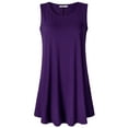 thumbnail image 1 of Made by Johnny Women's Solid Sleeveless Tunic for Leggings Swing Flare Tank Tops S-5XL Plus Size S DARK_PURPLE, 1 of 6