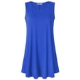 thumbnail image 1 of Made by Johnny Women's Solid Sleeveless Tunic for Leggings Swing Flare Tank Tops S-5XL Plus Size XXXXXL ROYAL_BRITE, 1 of 6