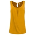 thumbnail image 1 of Made by Johnny Women's Summer Sleeveless Pleated Back Closure Casual Tank Tops S MUSTARD, 1 of 6