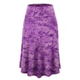 thumbnail image 1 of Made by Johnny Women's Tie Dye Lightweight Flare Midi Pull On Closure Skirt L PURPLE, 1 of 5