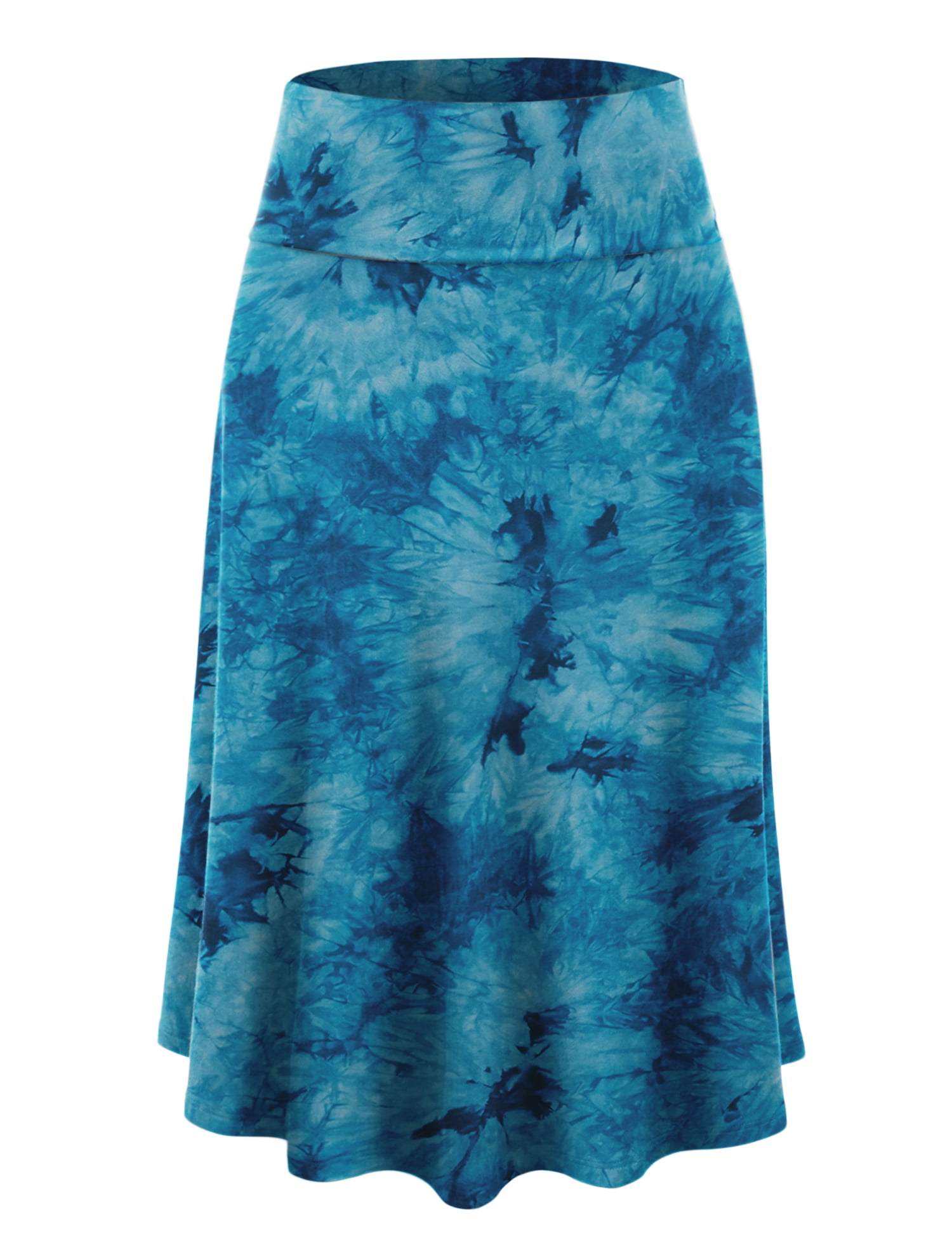 Made by Johnny Women's Tie Dye Lightweight Flare Midi Pull On