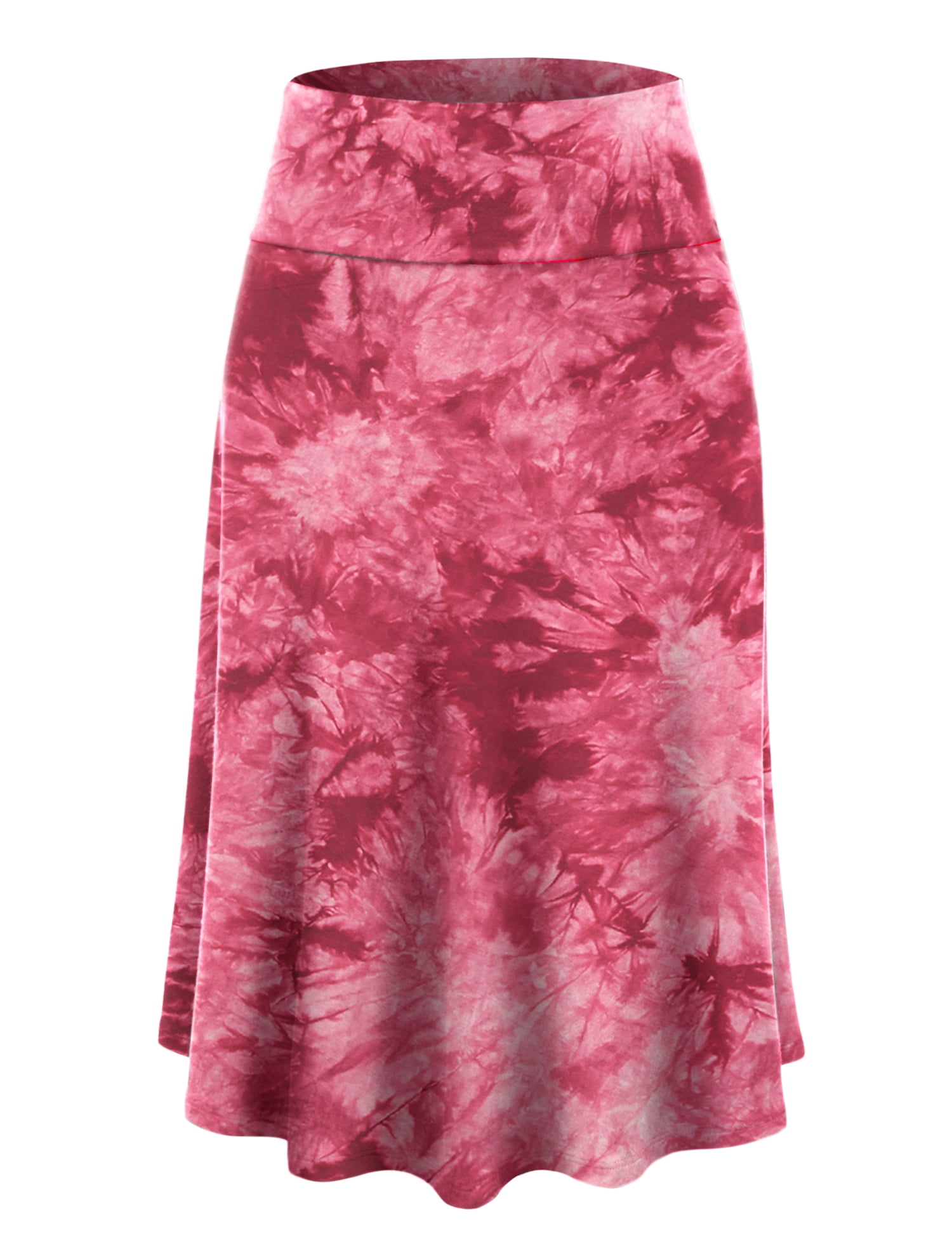 Made by Johnny Women's Tie Dye Lightweight Flare Midi Pull On