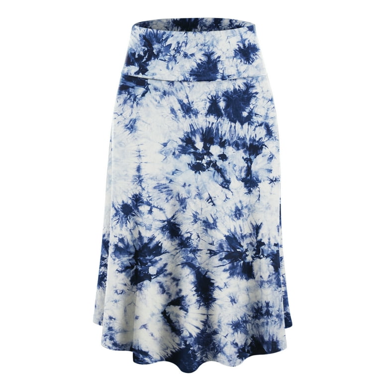 Navy blue tie dye skirt sale