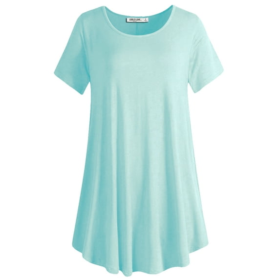 Made by Johnny Women's Tunic Top Casual T Shirt for Leggings S-5XL Plus Size L AQUA