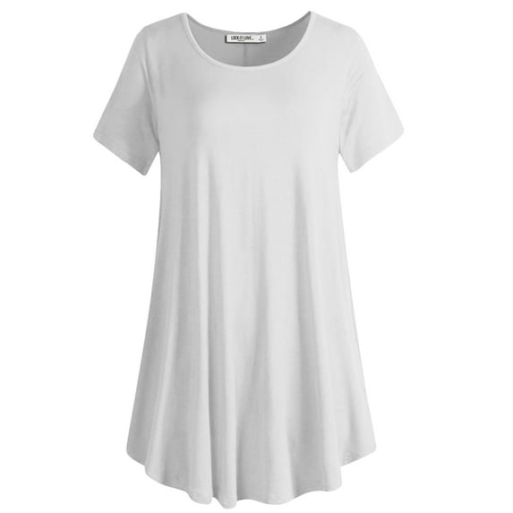 Made by Johnny Women's Tunic Top Casual T Shirt for Leggings S-5XL Plus Size XL WHITE